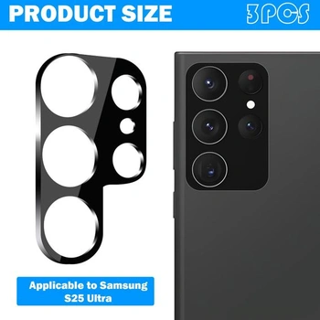 3ks chránič fotoaparátu S25 Ultra, chránič fotoaparátu Galaxy S25 Ultra, ochranná fólie z tvrzeného