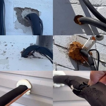Sada krytů prostupů stěnou HVAC, sada ochranných krytů potrubí klimatizace, plastová nástěnná