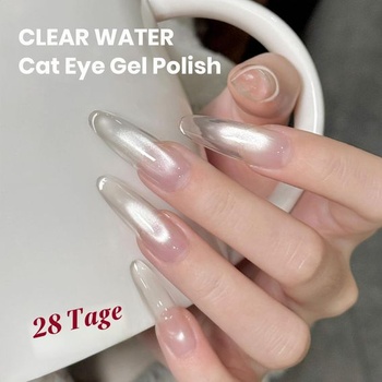MIZHSE UV gél na nechty Cat Eye Water Light Silver White Magnetic 10ml Číry