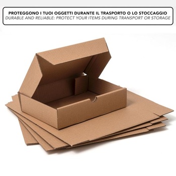 Prepravná krabica IPEA 21 x 15 x 5 cm pre dopravu, e-commerce, darčeky - 10 kusov - Vyrobené v Taliansku
