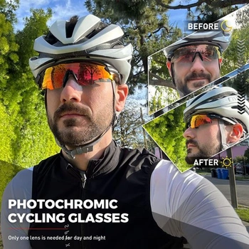 SCVCN Fotochromatické samozafarbovacie cyklistické okuliare pre mužov a ženy, číre športové slnečné