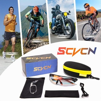 SCVCN Fotochromatické samozafarbovacie cyklistické okuliare pre mužov a ženy, číre športové slnečné