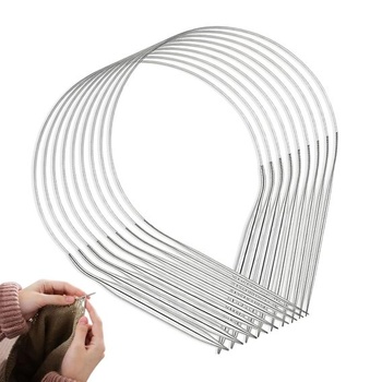 Sada 9 kruhových pletacích ihlíc LNSYSNS, veľké pletacie ihlice 40 cm, 9 veľkostí