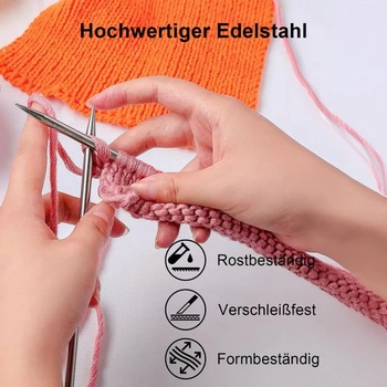 Sada 9 kruhových pletacích ihlíc LNSYSNS, veľké pletacie ihlice 40 cm, 9 veľkostí