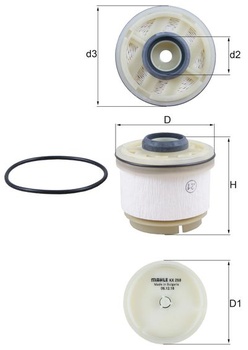 Palivový filter MAHLE KX 268D - okrem iného pre Toyota Hilux VII Pickup (N1, N2, N3).