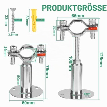 LALAGO 4ks nastavitelné objímky z nerezové oceli pro Φ25-27 mm