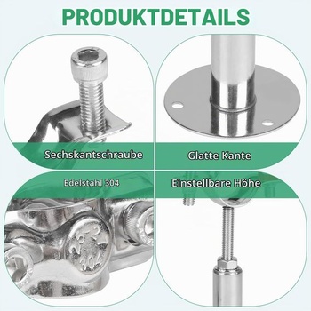 LALAGO 4ks nastavitelné objímky z nerezové oceli pro Φ25-27 mm