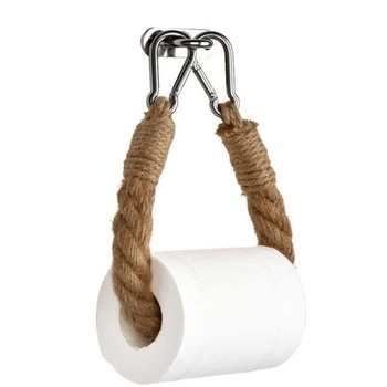 Držiak toaletného papiera, vintage vešiak na uteráky, držiak na uteráky z konopného lana, držiak