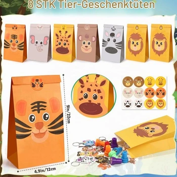 Sada darčekov Tacobear s 98 dielmi a motívmi zvieratiek z džungle na detské narodeninové oslavy, vrátane