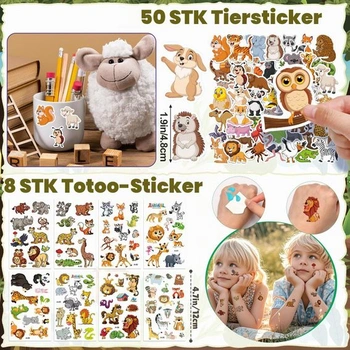 Sada darčekov Tacobear s 98 dielmi a motívmi zvieratiek z džungle na detské narodeninové oslavy, vrátane