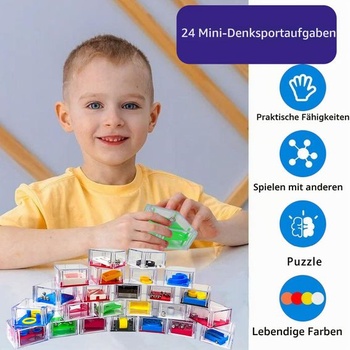 24dielna sada hier na trpezlivosť pre deti, mini hlavolamy, puzzle, hry na trpezlivosť, hry na