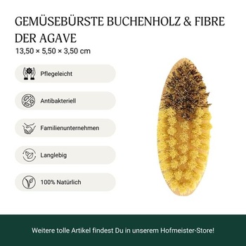 HOFMEISTER® Kefa na zeleninu 13,5 cm drevo - Vysoko kvalitné prírodné štetiny v 2 stupňoch