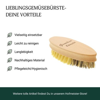 HOFMEISTER® Kefa na zeleninu 13,5 cm drevo - Vysoko kvalitné prírodné štetiny v 2 stupňoch