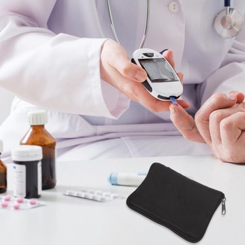 ULTECHNOVO Přenosná taška na zip, měřič krevního tlaku, glukometr, diabetická organizér, taška pro