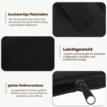 ULTECHNOVO Prenosná taška na zips, merač krvného tlaku, glukomer, diabetická organizér, taška pre