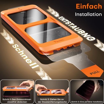 Ochranné tvrdené sklo TOCOL pre iPhone 18 Pro Max, jednoduchá inštalácia, čierne.