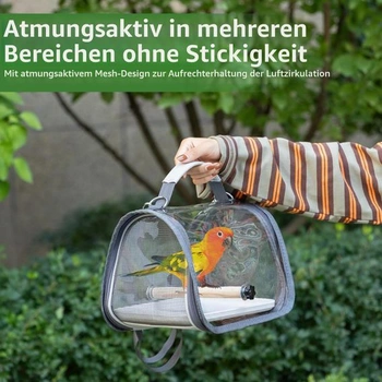 Prepravná debna pre vtáky s drevenou tyčou, skladací ľahký batoh pre vtáky s bidielkom a táckou,