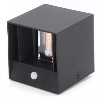 Nástenná lampa KYOTECH IP65 s pohybovým senzorom a LED žiarovkou G9, balenie 1 ks, šedá