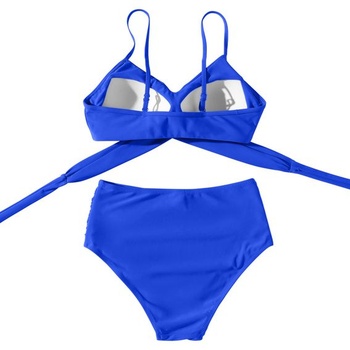 Dámske bikiny RXRXCOCO zavinovací XL modrá