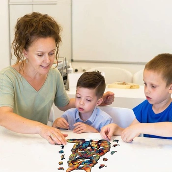 Jigfoxy dřevěné puzzle pro dospělé, dřevěné puzzle s motivem kočky Maine Coon pro dospělé a děti,