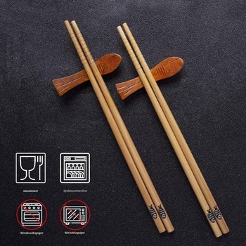 MELLIEX Sada 10 párov japonských bambusových paličiek, opakovane použiteľných a umývateľných, s čiernou