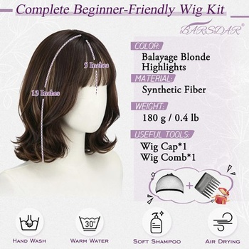 Dámska parochňa BARSDAR 33cm Balayage Blond