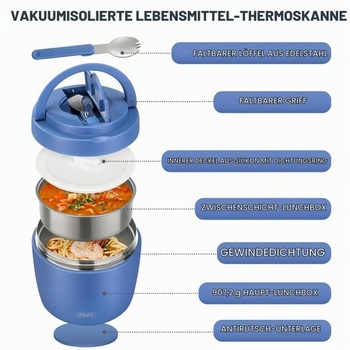 Termoska na jedlo Itslife nerez 900ml modrá