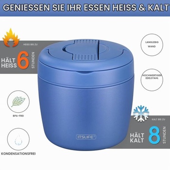 Termoska na jedlo Itslife nerez 900ml modrá