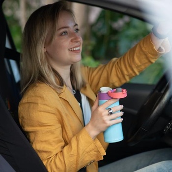 Fľaša na vodu Super Sparrow z nerezovej ocele 18/10 - ultraľahký hrnček na pitie - 350 ml - bez BPA,
