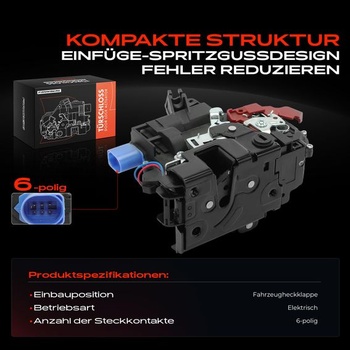 Ovládací prvok zámku dverí Frankberg zadný pravý 6-pinový 6Y0839016A