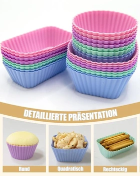 Silikonové formy na muffiny k opakovanému použití, 24 kusů, malé silikonové formy na muffiny,