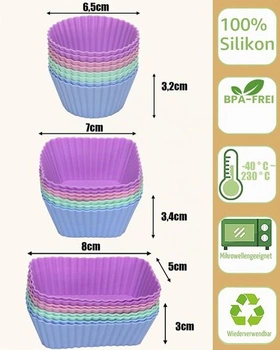 Silikonové formy na muffiny k opakovanému použití, 24 kusů, malé silikonové formy na muffiny,