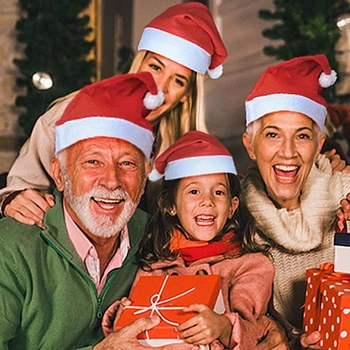 Generisch 24 ks netkaných vianočných čiapok Santa Claus pre dospelých a deti