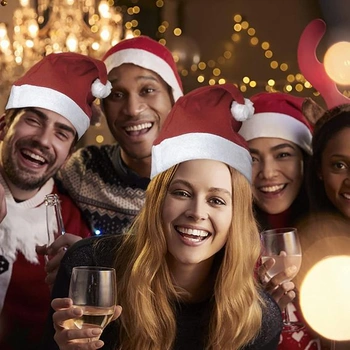 Generisch 24 ks netkaných vianočných čiapok Santa Claus pre dospelých a deti