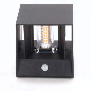 Nástenná lampa KYOTECH IP65 s pohybovým senzorom a LED žiarovkou G9, balenie 1 ks, šedá