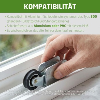Amig - Valček na posuvné okná - Sada 2 kusov - Rozmer 57 x 25 mm - Nastaviteľné kovové púzdro -