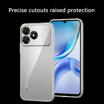 Puzdro na telefón kompatibilné so ZTE Blade A36, priehľadné puzdro s 2 ochrannými tvrdenými