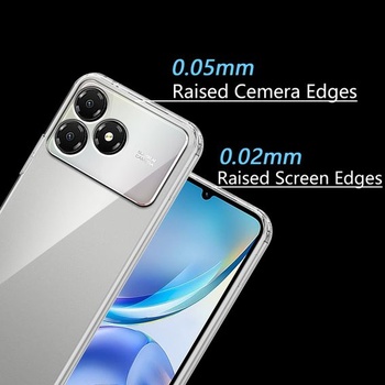 Puzdro na telefón kompatibilné so ZTE Blade A36, priehľadné puzdro s 2 ochrannými tvrdenými