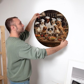 Ikonické puzzle - Psy šéfkuchári, Fantasy zvieratá, 100% udržateľné drevené puzzle, darčeky pre deti aj
