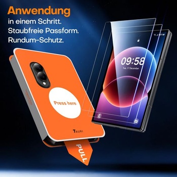 TAURI 2dílné tvrzené sklo pro Galaxy Z Fold 8 s nástrojem pro instalaci bez prachu, 9H ochranné