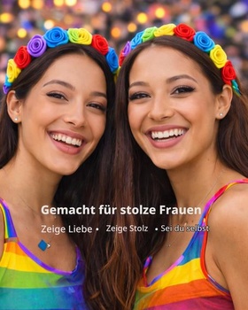LGBTQ květinová čelenka, duhová čelenka se 2 náramky, duhová růžová čelenka, květinová korunní