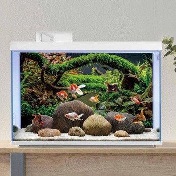 120x50cm pozadie do akvária s vetvami, pozadie do terária, vodná rastlina, koryto rieky a jazero,