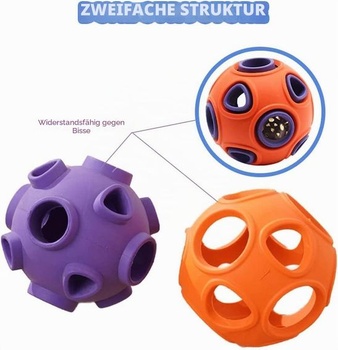 Andiker Psie loptička, interaktívna hračka s krúžkom, zvonček, hračka pre psov, gumové loptičky, skákacie