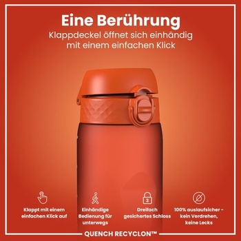Fľaša na vodu ION8 s objemom 1 liter, 1000 ml, nepriepustná, otváranie jednou rukou, bezpečný zamykací