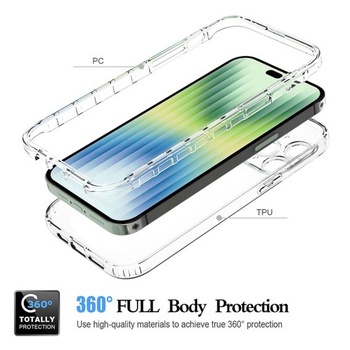 Ochranný kryt pre iPhone 14 Pro Max, pre Apple 14 Pro Max s tvrdeným sklom, priehľadná konštrukcia s