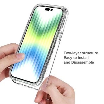Ochranný kryt pro iPhone 14 Pro Max, pro Apple 14 Pro Max s tvrzeným sklem, průhledná konstrukce s