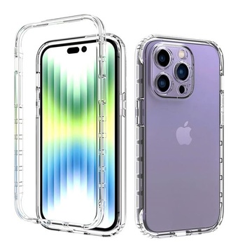 Ochranný kryt pro iPhone 14 Pro Max, pro Apple 14 Pro Max s tvrzeným sklem, průhledná konstrukce s