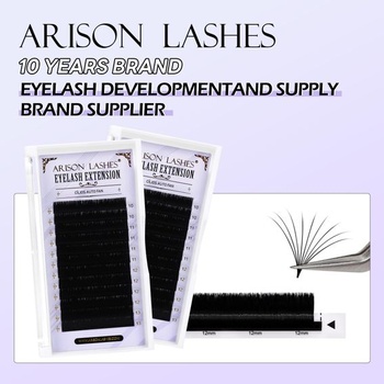 Arison Lashes Easy Fan Lashes predlžovacie riasy 0,05 mm C-Curl 8-15 mm zmiešaná dĺžka, samonavíjacia