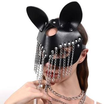 Halloweenska maska ​​pre ženy, cosplay maska ​​na Halloween, dievčatá, dámy, sexy kožená maska ​​s