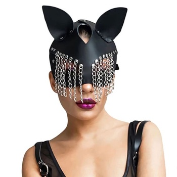 Halloweenska maska ​​pre ženy, cosplay maska ​​na Halloween, dievčatá, dámy, sexy kožená maska ​​s